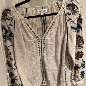Velvet Embroidered Boho Top